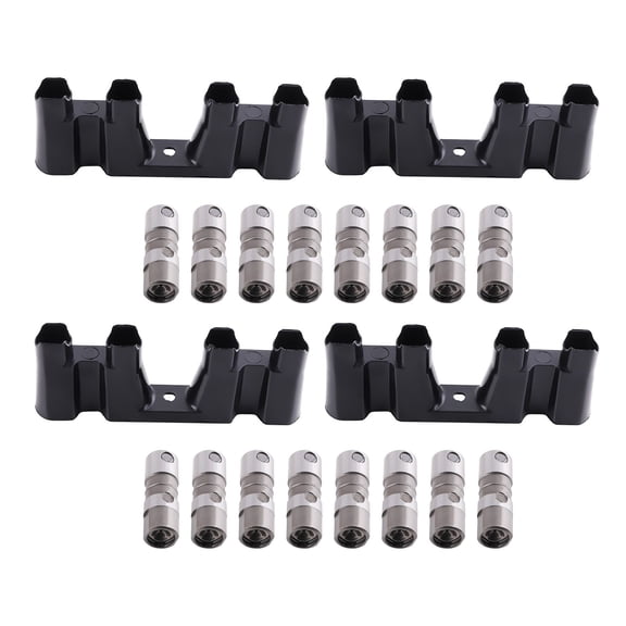 16pc Hydraulic Roller Lifter Kit with Guide Trays for Chevy GMC Cadillac LS1 LS2 LS3 LS6 LS7 V8 Engine, Replaces 12499225 17089852 17120735, High Strength Steel Valve Train