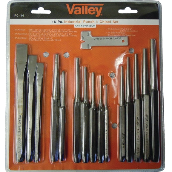 16pc Industrial Punch & Chisel Set