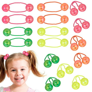  16 Pcs 20mm Hair Ties Hair Accessories for Girls Clear Two  Tone Hair Ties with Balls Bubble Twinbead Ponytail Holders (Hot Pink) :  Beauty & Personal Care