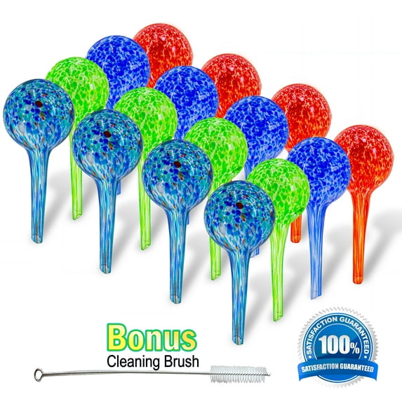 16pc Mini Aqua Plant Glass Watering Globes - Watering Ball Bulbs