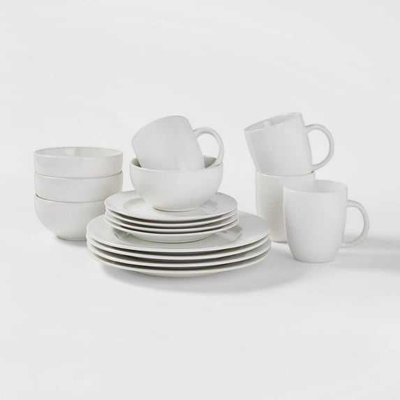 16pc Porcelain Dinnerware Set White - Threshold