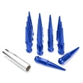 thumbnail image 1 of 16pc Premium Blue SPIKED 1/2-20 Extended Lug Nuts 4.4" OFF-ROAD SPIKE Metal Lugz Nut w/ Key, 1 of 3