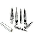 thumbnail image 1 of 16pc Premium Chrome SPIKED 1/2-20 Extended Lug Nuts 4.4" OFF-ROAD SPIKE Metal Lugz Nut w/Key, 1 of 4