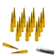 thumbnail image 1 of 16pc Premium Gold SPIKED 14x1.5 Extended Lug Nuts 4.4" OFF-ROAD SPIKE Metal Lugz Nut w/Key, 1 of 3