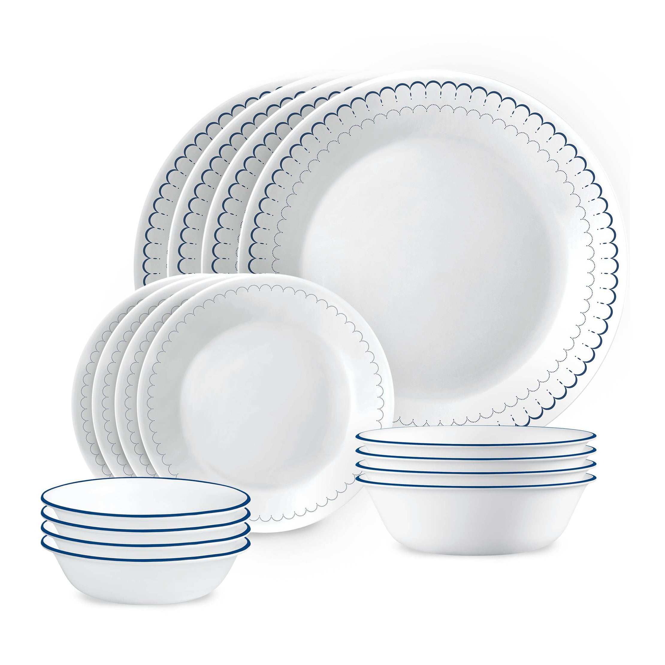 16pc Vitrelle Caspian Lace Dinnerware Set