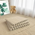 thumbnail image 1 of 16pcs 0.6" Thickened Interlocking Tile Mats,Fluffy Shaggy Soft EVA Foam Area Rug for Living Room & Bedroom,Non-Slip Protective Floor Carpet Play Mat Kids Baby Dorm Home Decor (11.8ft, Khaki), 1 of 16