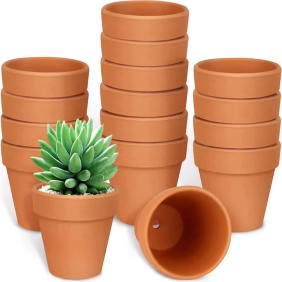 16pcs 1.9'' Terra Cotta Pots Pottery Planter Cactus Flower Pots Succulent Pot With Drainage Hole Great For Plants, Table Decor Crafts