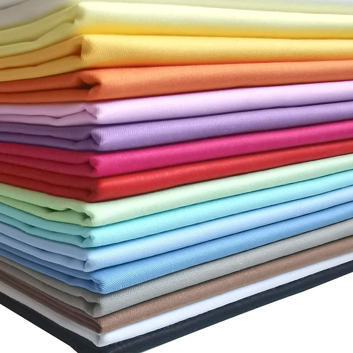 16pcs 16 x 20 inches Cotton Fabric Premium Solid Precut Fabric Pure Quilting Fat Quarter Bundles Patchwork for Sewing DIY Craft