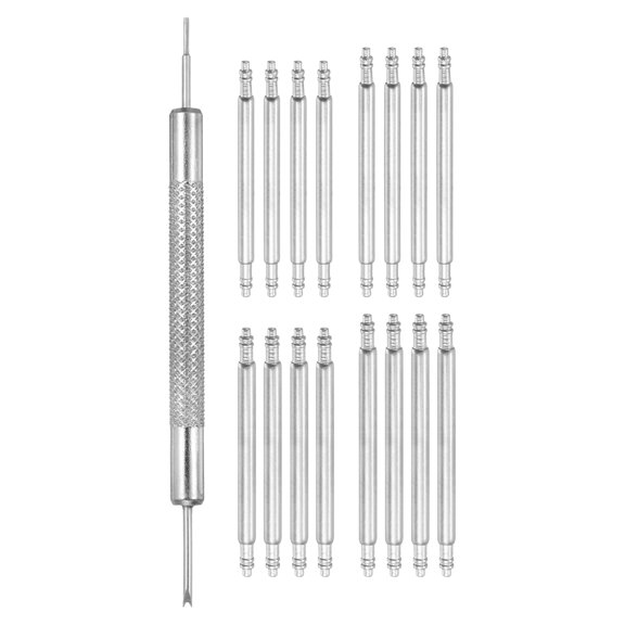 16pcs 24/24/22/26mm Watch Spring Bar 1.5mm+1.8mm Thickness Band Pins Double Fringe Stainless Steel Replacement Pin with Removal Tool for Watch Band Link