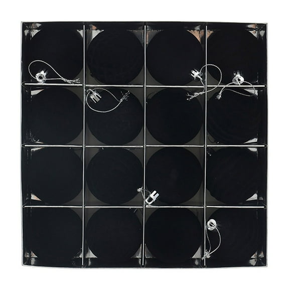 16pcs 4.8Inch Shatterproof Flocked Christmas Balls Bulk Set, Xmas Tree Ornaments Assortment with Hanging Loops for Holiday Decor Home Party Indoor Decoration and Festive Supplies