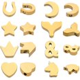thumbnail image 1 of 16pcs 8 Styles 304 Stainless Steel Mixed Shape Flat Charms Golden Fishtail Charms Horseshoe Shaped Charms Moon Star Pendants Heart Pendants Infinity Symbol Charms for Jewelry Making Golden, 1 of 4