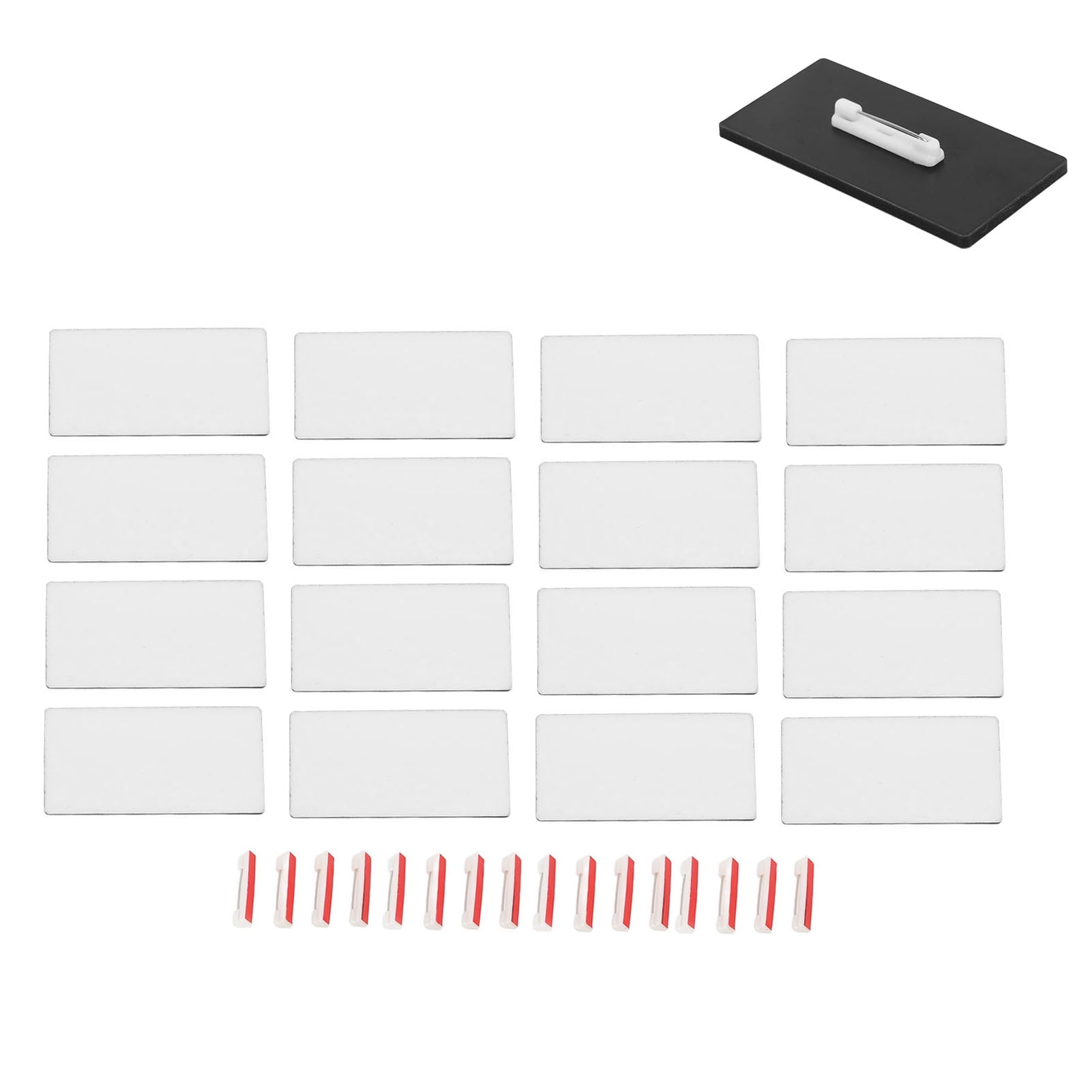 16pcs blank name badges diy making mdf material rounded corners compact