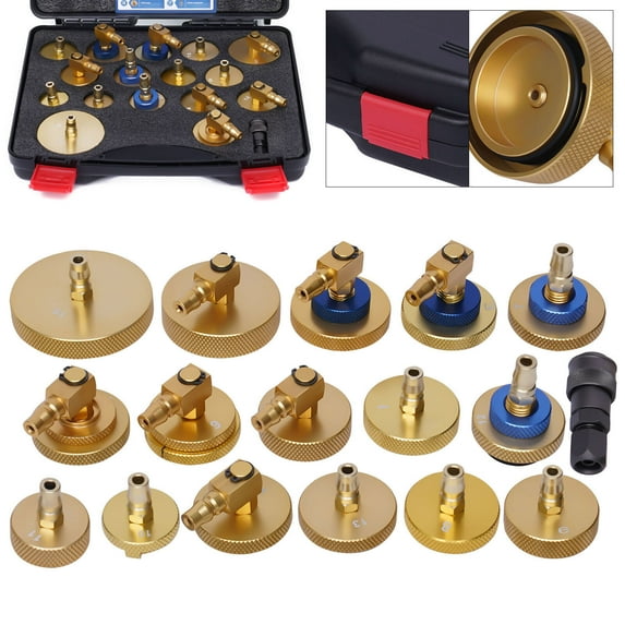 16pcs Brake Fluid Bleeder Master Cylinder Adapter Set Brake Bleeding Adapter w/Box