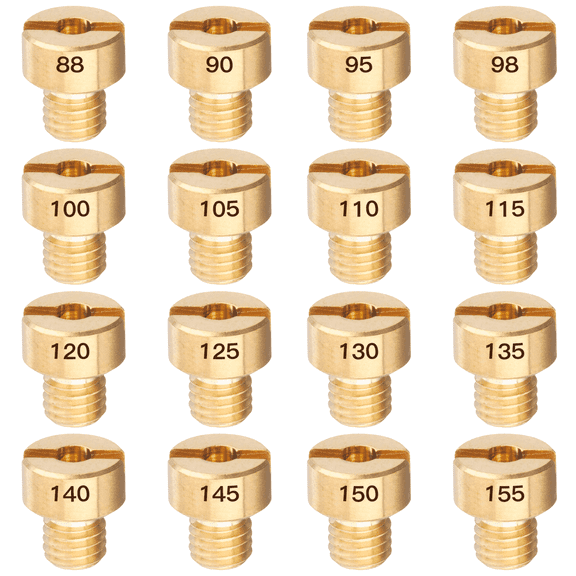 16pcs Carburetor Jet Kit,Main Jets 88-155 for Mikuni VM22 VM24 VM26 125cc 150cc 200cc 250cc for Powersport Dirt Bike Pit Bike,Mini Bike,Go Kart,ATV