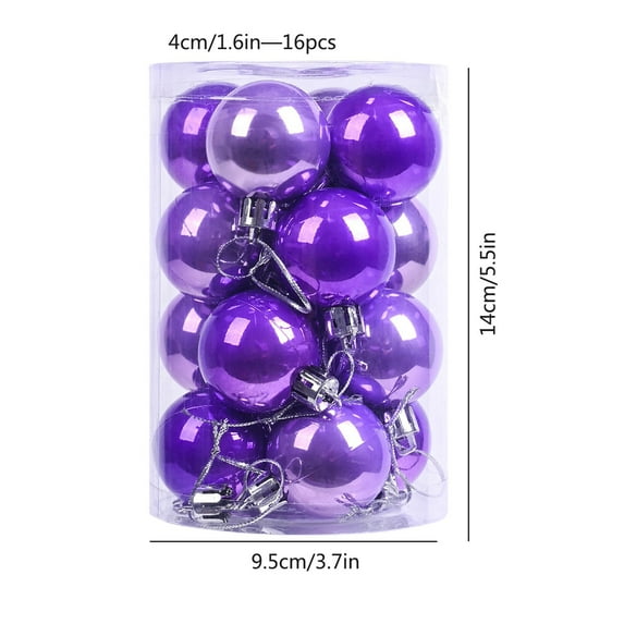16pcs Christmas Ball Ornaments Set - Flocked Decoration - Holiday Tree Decor - Party Scene Arrangement - Festive Home Display