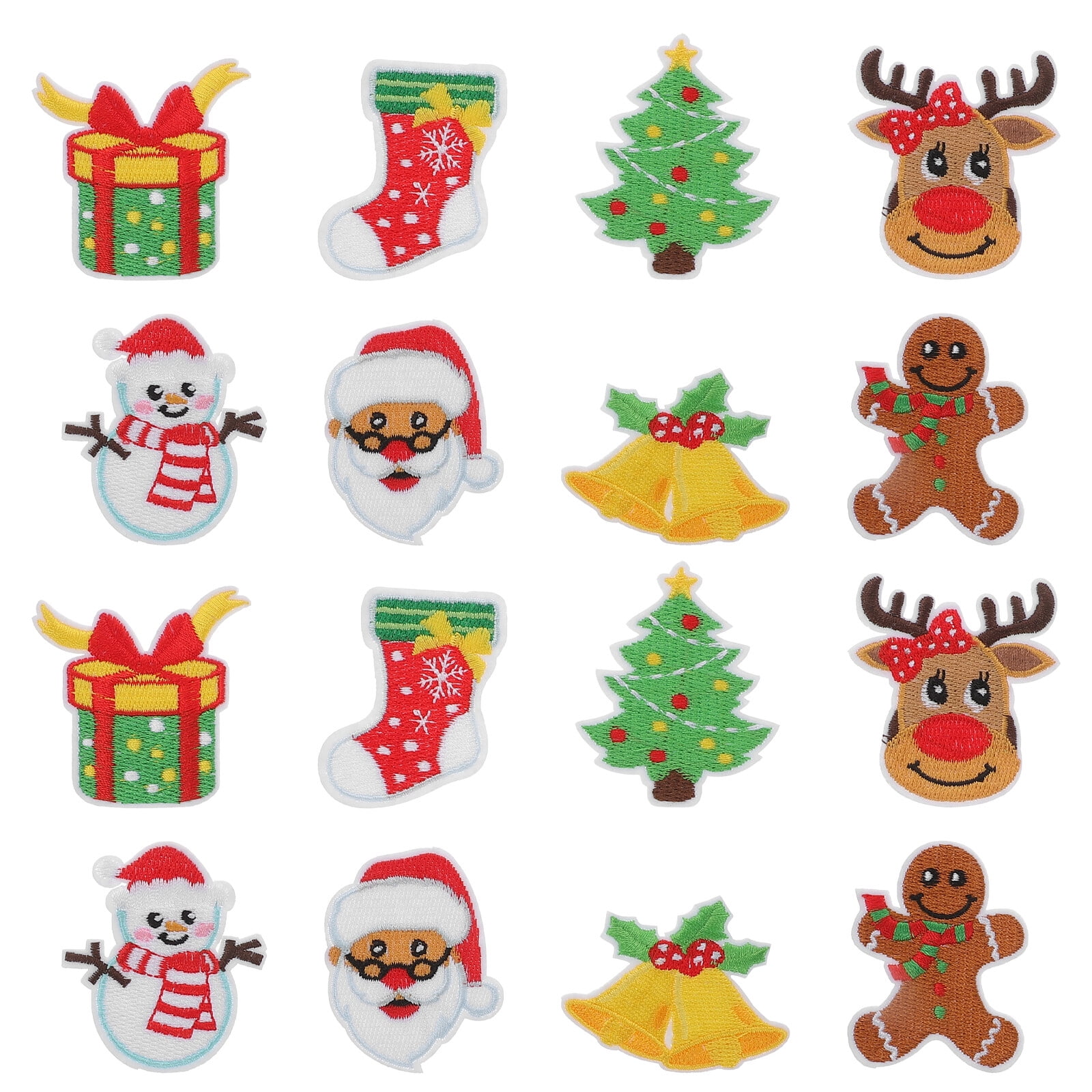 16pcs Christmas Themed Sewing Patches Clothing Appliques Useful Iron On