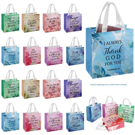 16pcs Color Lettering Gift Bags, Holiday Party Gift Bags, Shopping Bags, Sundries Storage Bags, Wedding Gift Bags, Durable And Not Easy To Damage, A Variety Of Styles To Choose From.