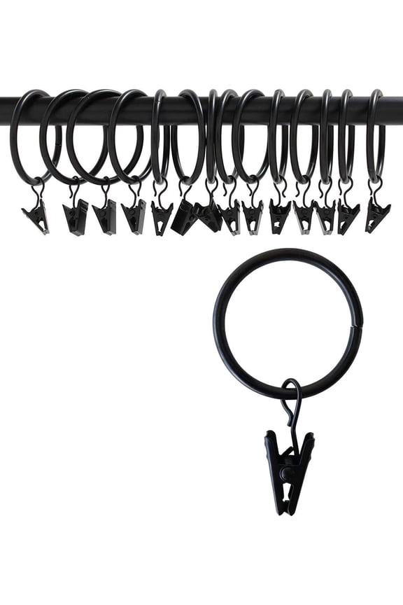 16pcs Drapery Curtain Clips with Rings for Party Light, Art Display, Tent, 2 inch