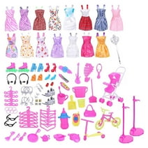 16pcs Dresses + 98pcs Accessories for Barbie Doll Dresses Shoes and Jewellery Clothes Accessories 114Pcs /Set