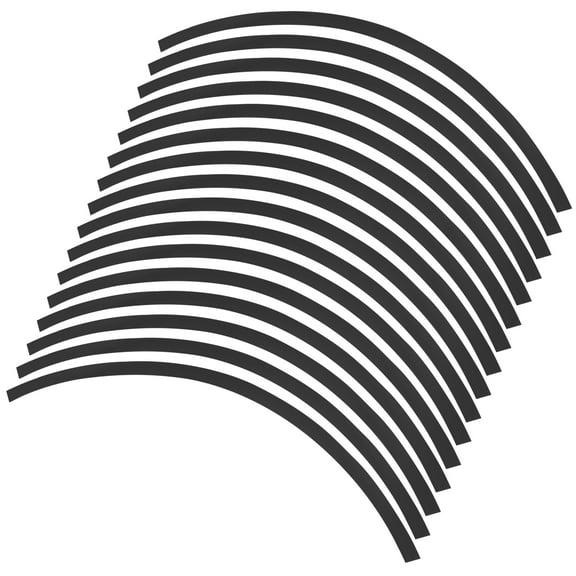 16pcs Fit 17" Wheel Motorcycle Car Bike Wheel Rim Sticker Strips Reflective Stripe Tape Reflector Replacement Black