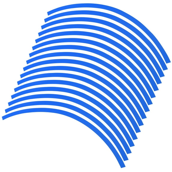 16pcs Fit 17" Wheel Motorcycle Car Bike Wheel Rim Sticker Strips Reflective Stripe Tape Reflector Replacement Blue