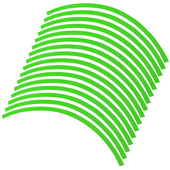 16pcs Fit 17" Wheel Motorcycle Car Bike Wheel Rim Sticker Strips Reflective Stripe Tape Reflector Replacement Green