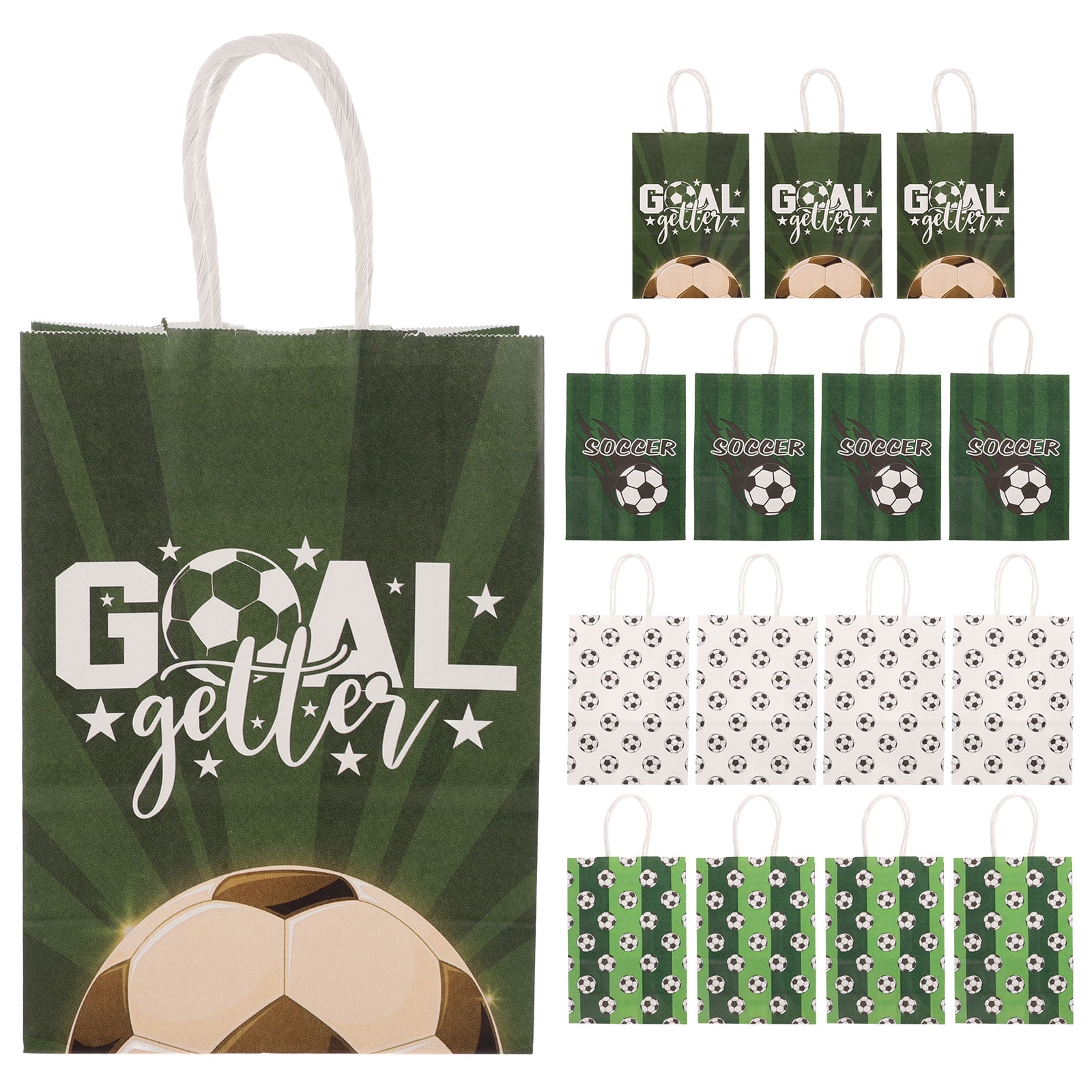 16pcs Football Themed Gift Bag Paper Gift Bag Gift Wrapping Bag Party