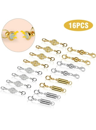6x Stylish Locking Jewelry Clasp for Necklace Bracelet Gold and