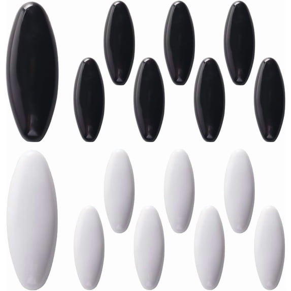 16pcs Hijab Pins Black and White Brooch Pins Hijab Oval Plastic Cover Safety Pins Scarf Hijab Lapel Pin Buckles for DIY Ladies Hair Dressing Accessories Women Muslim