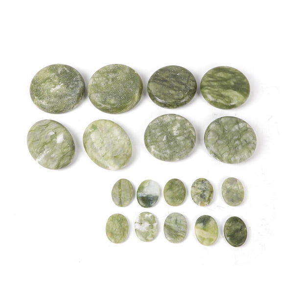 16pcs Hot Massage Stones Set Natural Jade Heated Warmer Heating Rock Therapy SPA