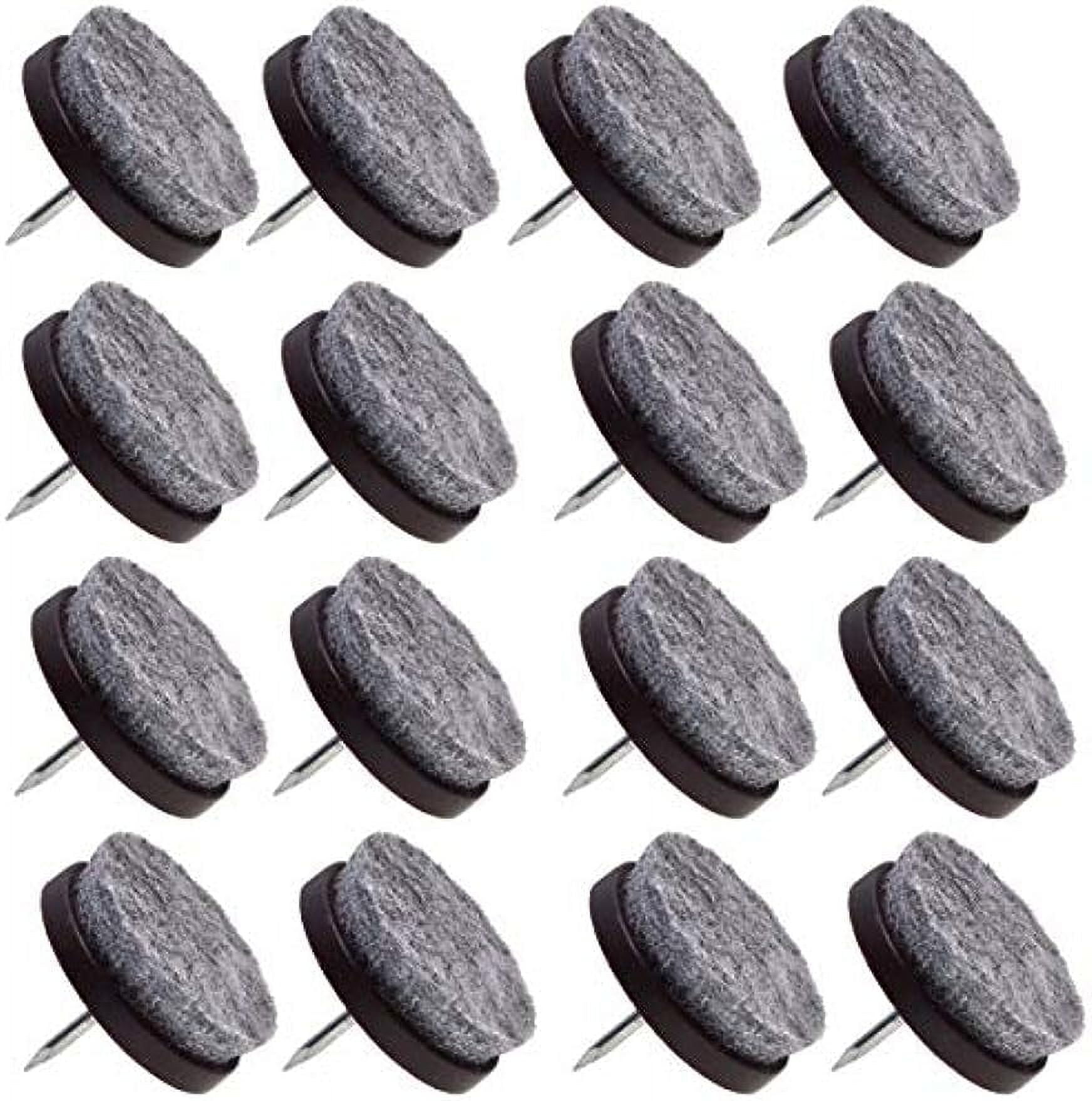 16pcs Large Espresso Color Heavy Duty Nail On Felt Pads Slider