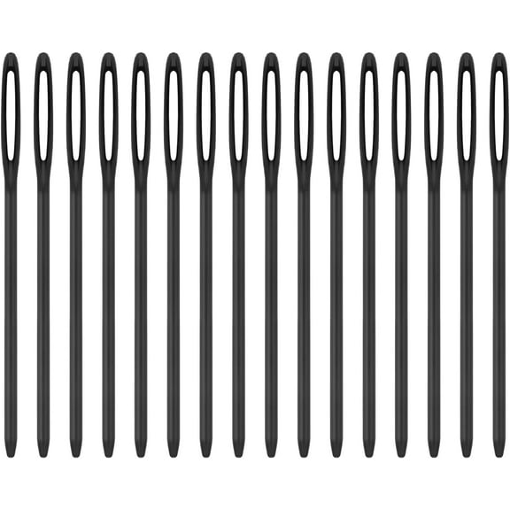 16pcs Large-Eye Blunt Needles, 7cm/2.75inch Yarn Knitting Needles Tapestry Sewing Needles Wool Hand Metal Sewing Knitting Needles for Crochet Projects (Black)
