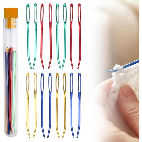 16pcs Large Eye Blunt Tip Darning Needles Set for Sewing, Knitting, Yarn, Tapestry - Hand Sewing & Craft Supplies (Safe for Beginners)DSF