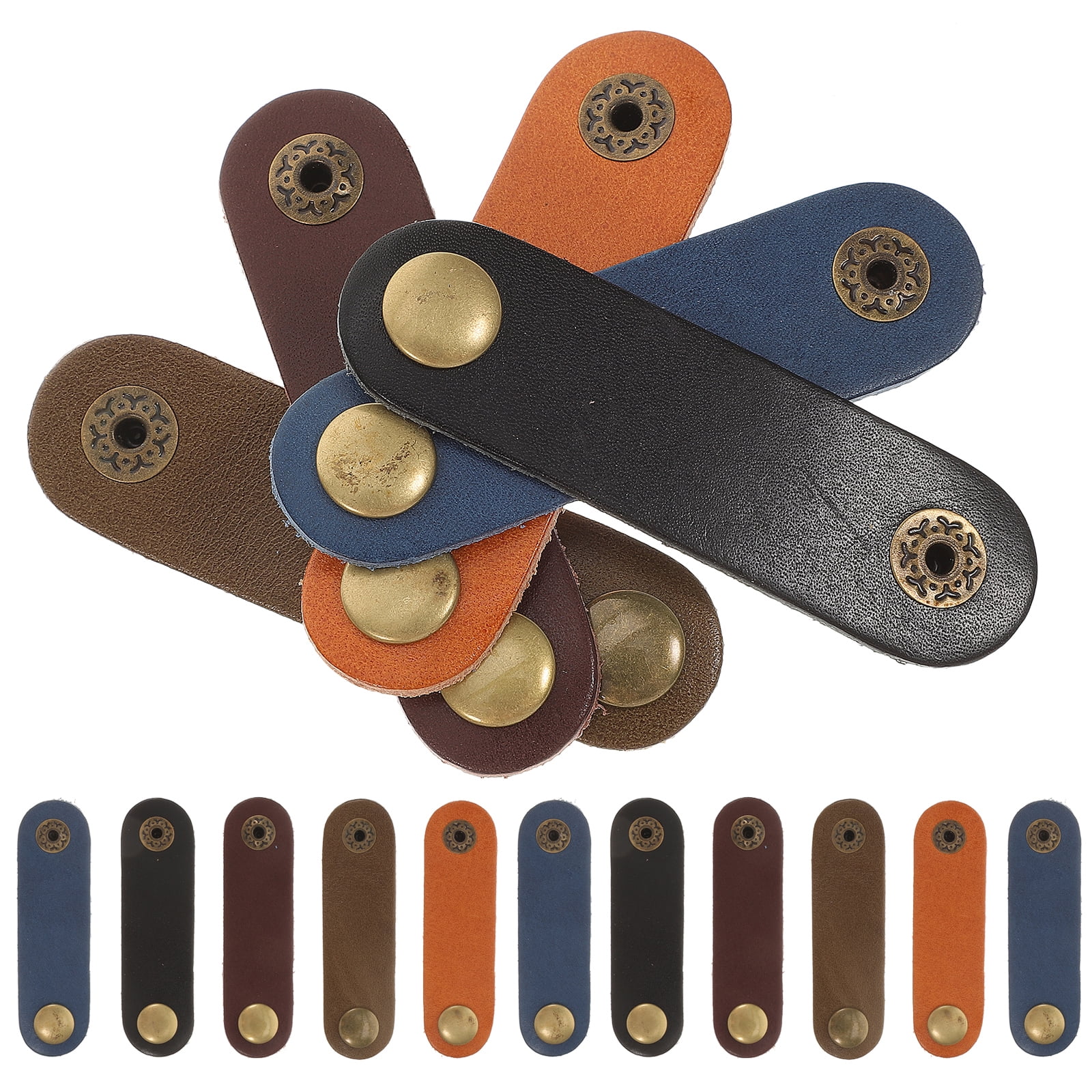 16pcs Leather Cable Winders Cable Wrappers Multipurpose Cable Tie