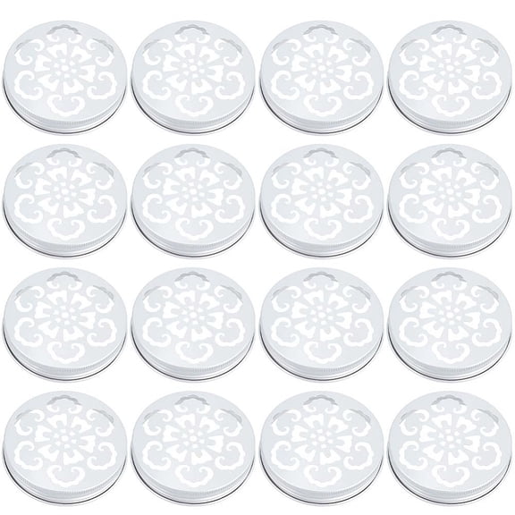 16pcs Mason Flower Jar Insert Lid 2.64"/67mm Inner Diameter Plants Organizer Frog Lids Auspicious Cloud Pattern Glass Bottle Covers