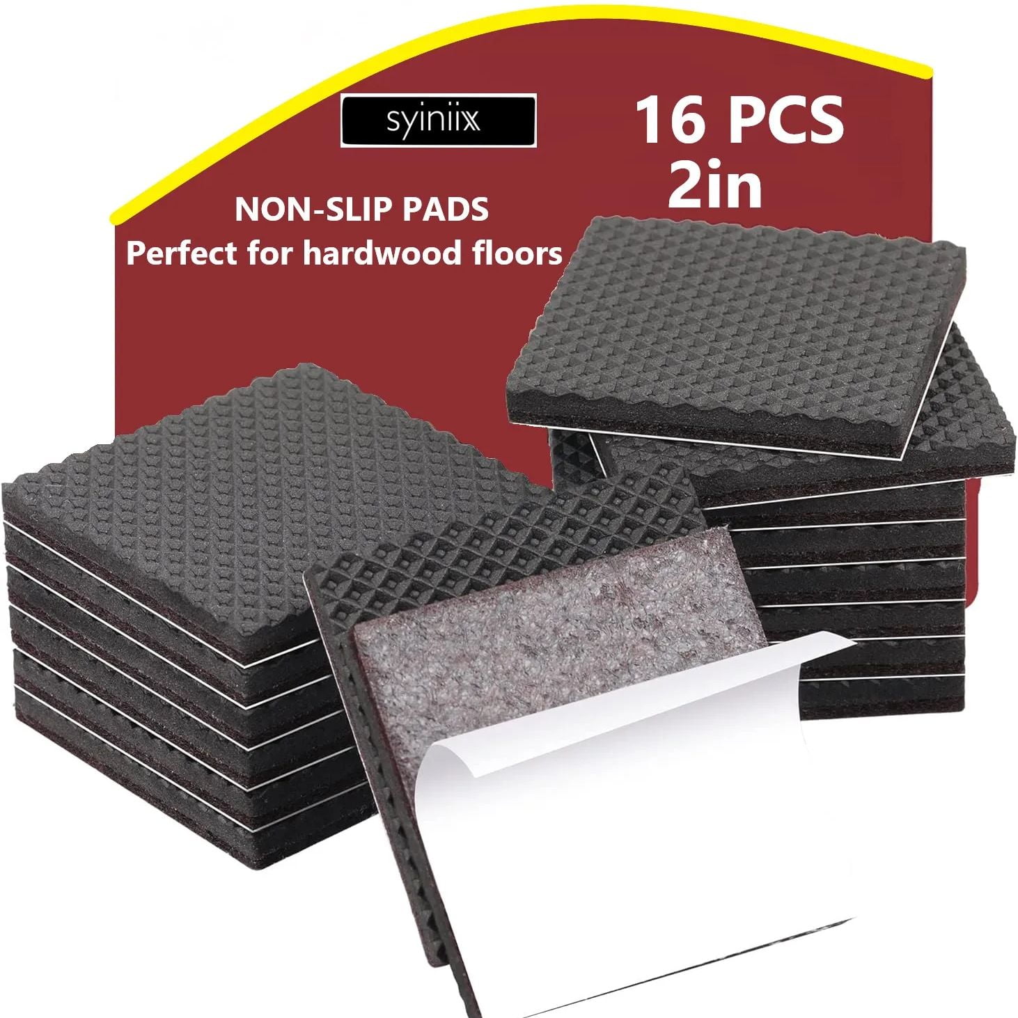 20 Pcs Translucent Square Furniture Pads - Rubber Non-Slip Feet For Tables, Chairs, Sofas (22mm X 9mm)