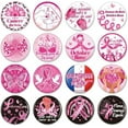 thumbnail image 1 of 16pcs October Awareness Ribbon Brooch - Elegant Women's Day Pin for Support & Commemoration, 1 of 4