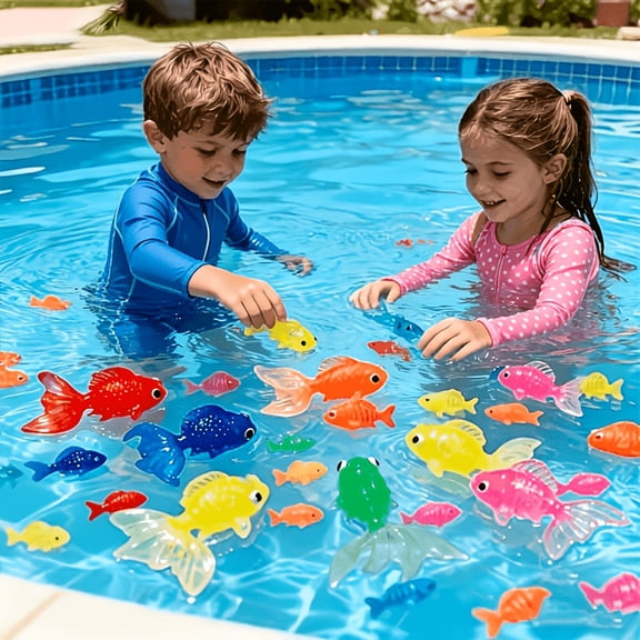 16pcs Party Gift Set, Including Toy Fish Combination Gift Box, Floating Plastic Fish Toys for Indoor And Outdoor Water Games, Summer And Winter Party Decorations, Random Colors