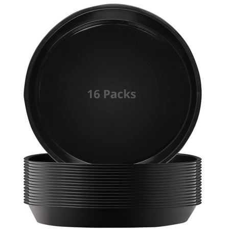 16pcs Plant Trays, 14’’ Round Plastic Classic Plant Saucers, Potted Plants Dishes Trays, keep Floor Clean and Dry, Heavy-Duty Plant Drip Trays for Indoor Outdoor Gardening
