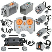 16pcs Power Functions Motor Set - Compatible with Lego, Assembled Building Block Kit for STEM, Control Function for MOC Bricks