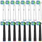 Betterchoi Replacement Brush Heads for Oral B Electric Toothbrushes, 16 Pack Black and White Precision Clean Toothbrush Head.