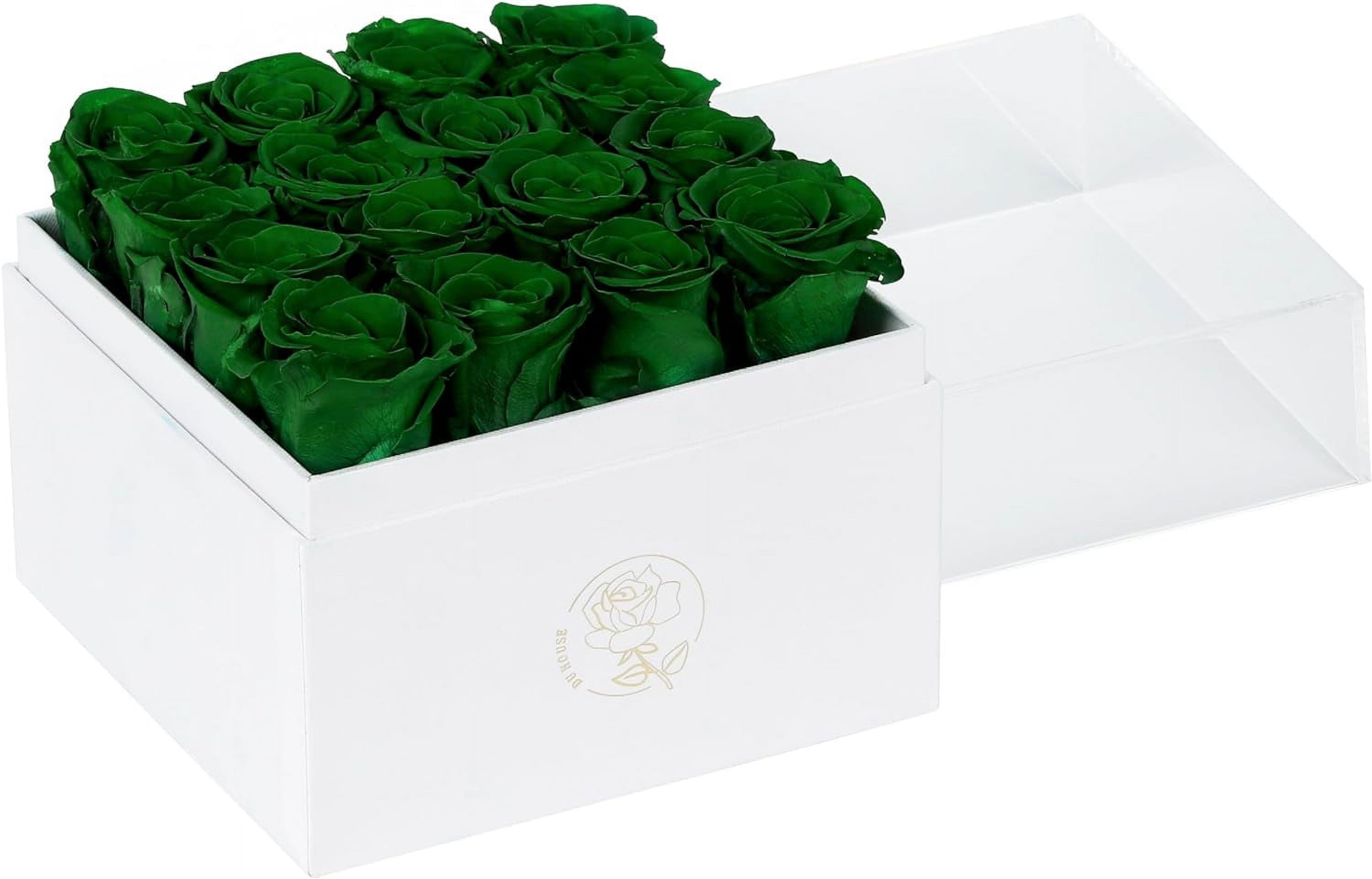 16pcs Preservd Rose in Acrylic Box Eternal Flower That Lasts 4 Years Gifts for Girlfriend Wife Mom Women Thanksgiving Christmas Valentines Day Anniversary Birthday Mothers Day(Sky Blue)