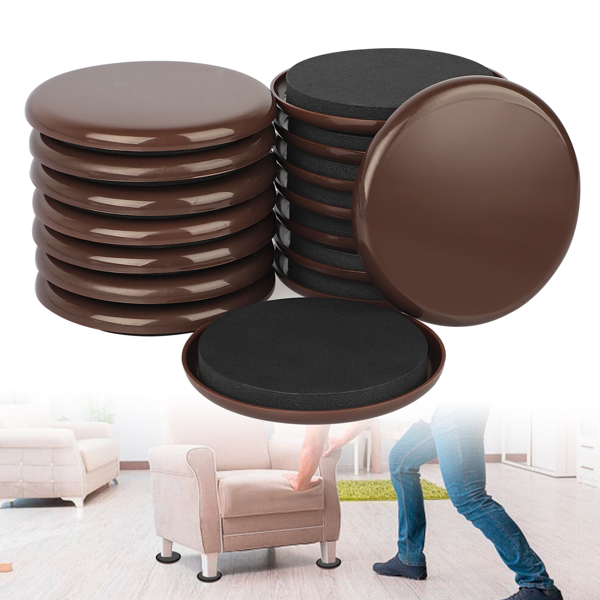 16 Pcs Furniture Sliders, TSV Reusable Heavy Furniture Movers, 3.5''  Furniture Moving Kit for Carpet Hard Floor Surfaces 