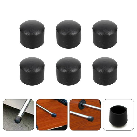 ETHZZLE 16Pcs Black Foosball End Caps Rubber Replacement Plugs for Football Table Accessories