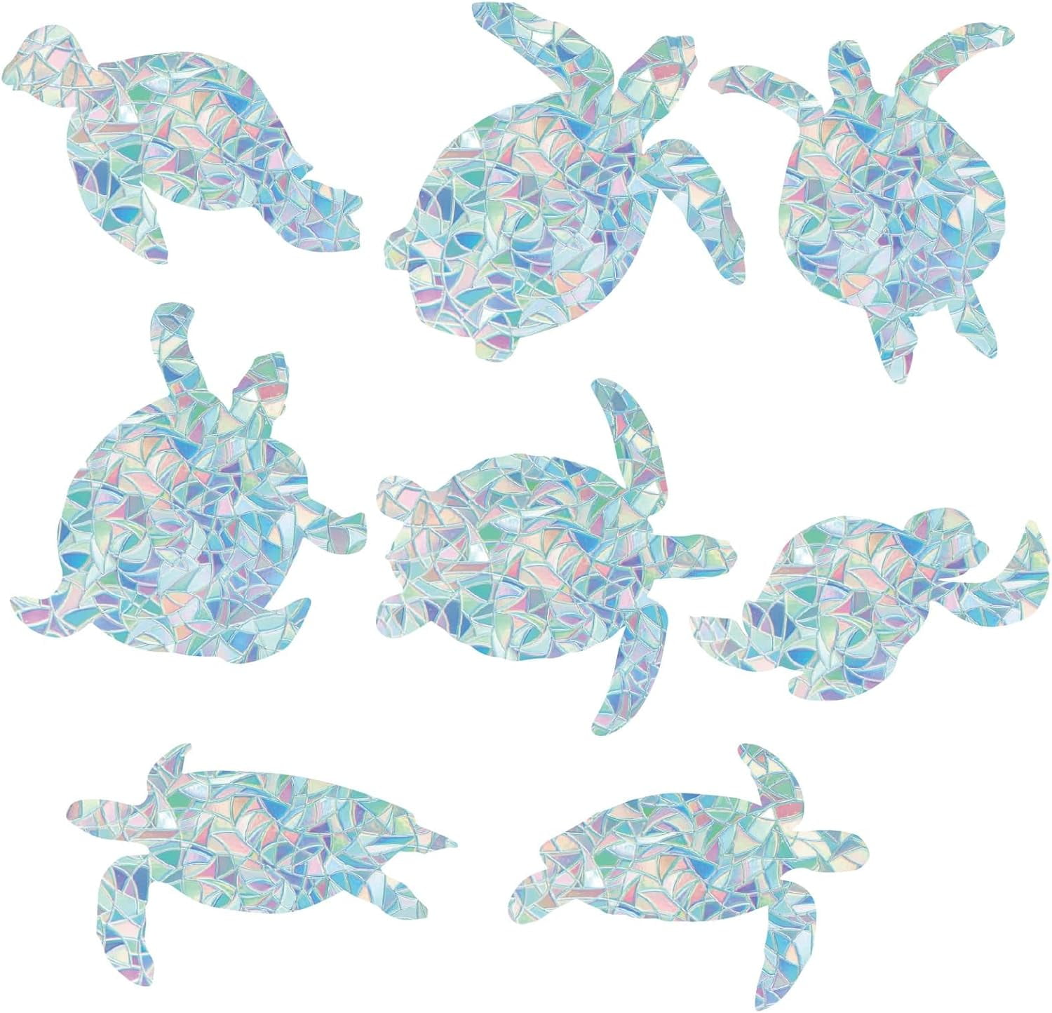 16pcs Sea Turtle Window Stickers 8 Styles Tortoise Window Decal 3D