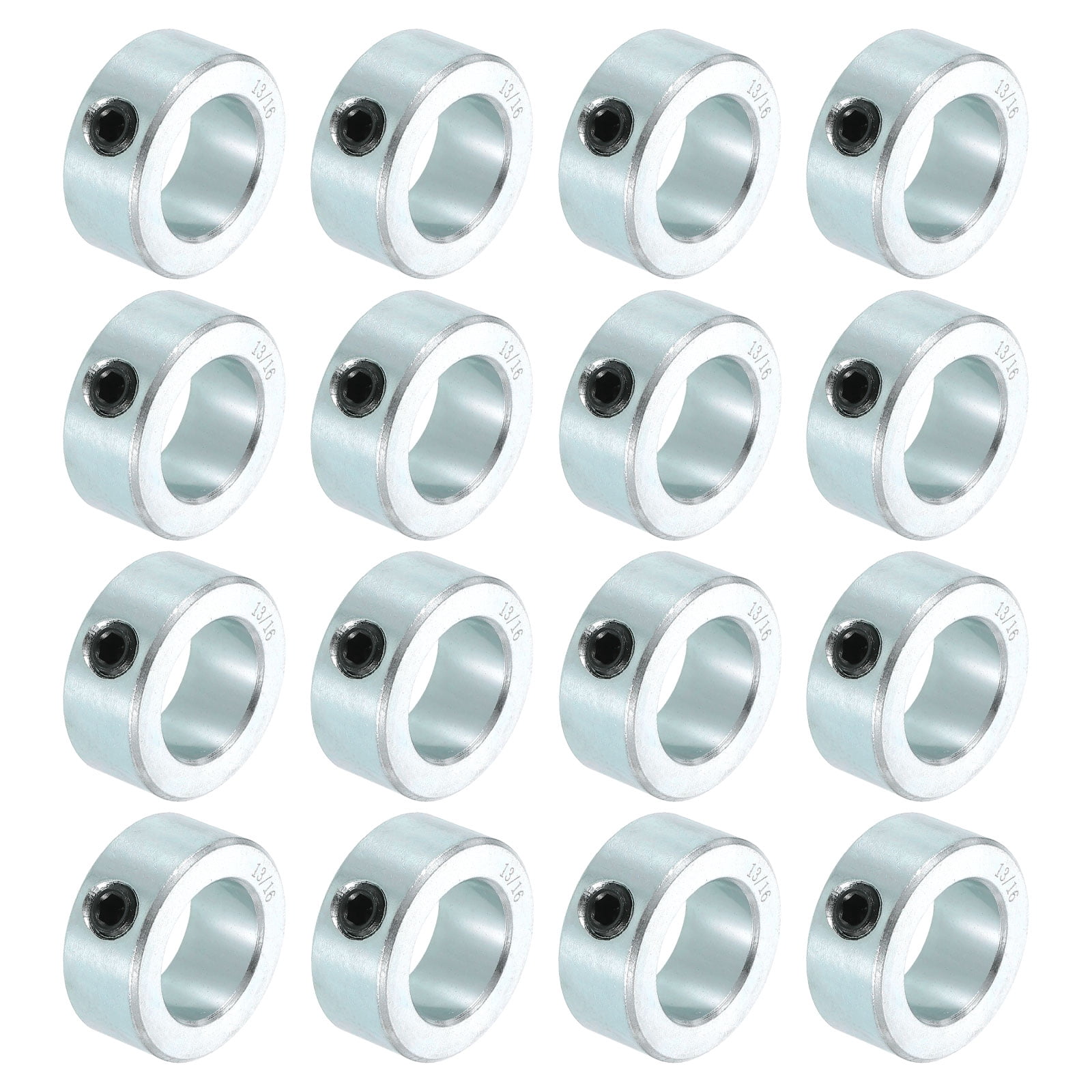 16pcs Set Screw Collars 13/16" Bore Carbon Steel Shaft Collars, 1-5/16" OD, 9/16" Width Lock Axle Collar Clamp