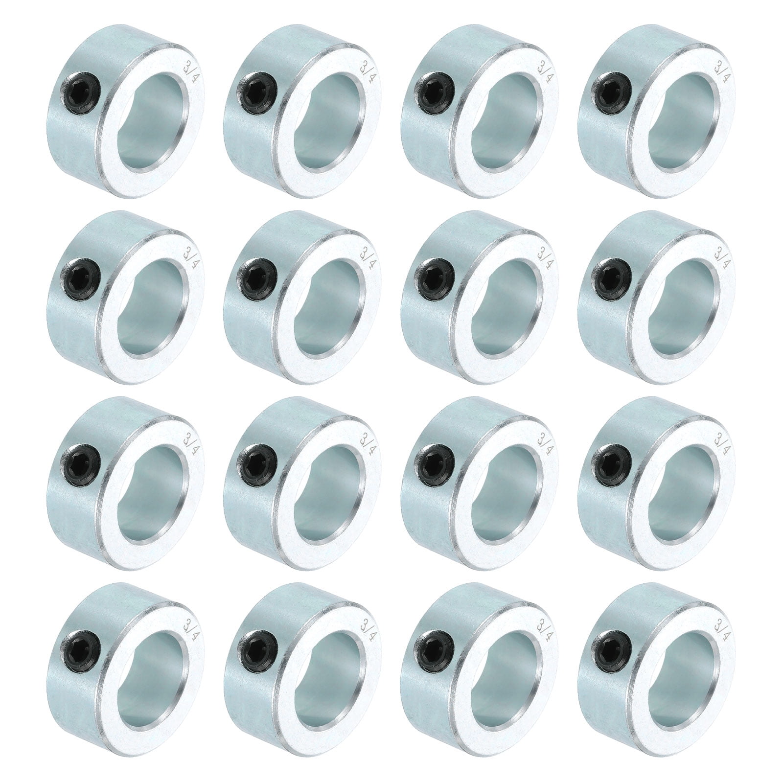 16pcs Set Screw Collars 3/4" Bore Carbon Steel Shaft Collars, 1-1/4" OD, 9/16" Width Lock Axle Collar Clamp