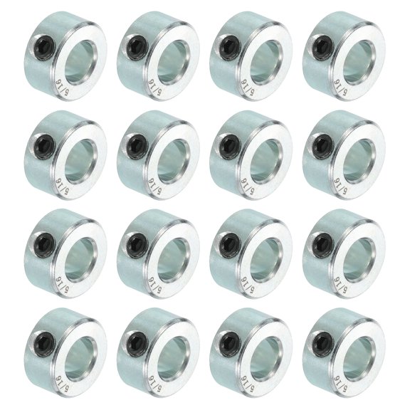 16pcs Set Screw Collars 5/16" Bore Carbon Steel Shaft Collars, 5/8" OD, 5/16" Width Lock Axle Collar Clamp