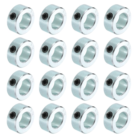 16pcs Set Screw Collars 9/16" Bore Carbon Steel Shaft Collars, 1" OD, 7/16" Width Lock Axle Collar Clamp
