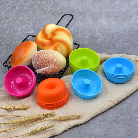 MERRYHAPY 16-Piece Non-Stick Silicone Donut Molds Set for Baking, Easy Release and Dishwasher Safe